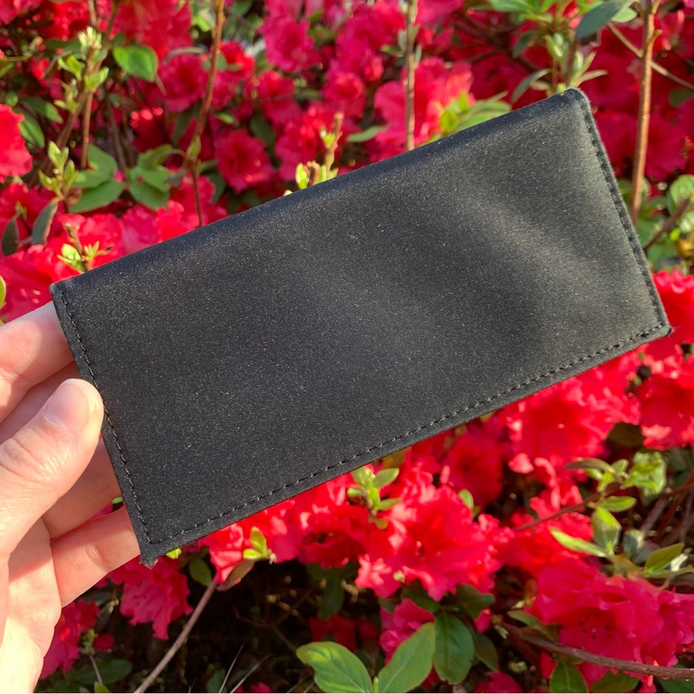 Black Vinyl Checkbook Wallet matches My Longchamp Bag, Listed Separately